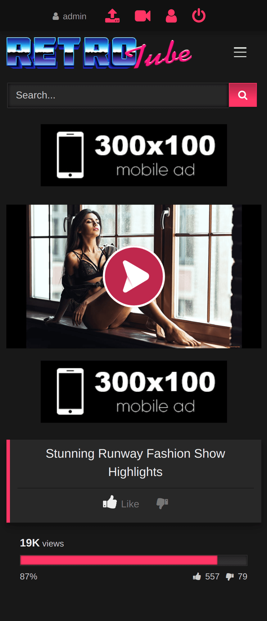 RetroTube mobile view