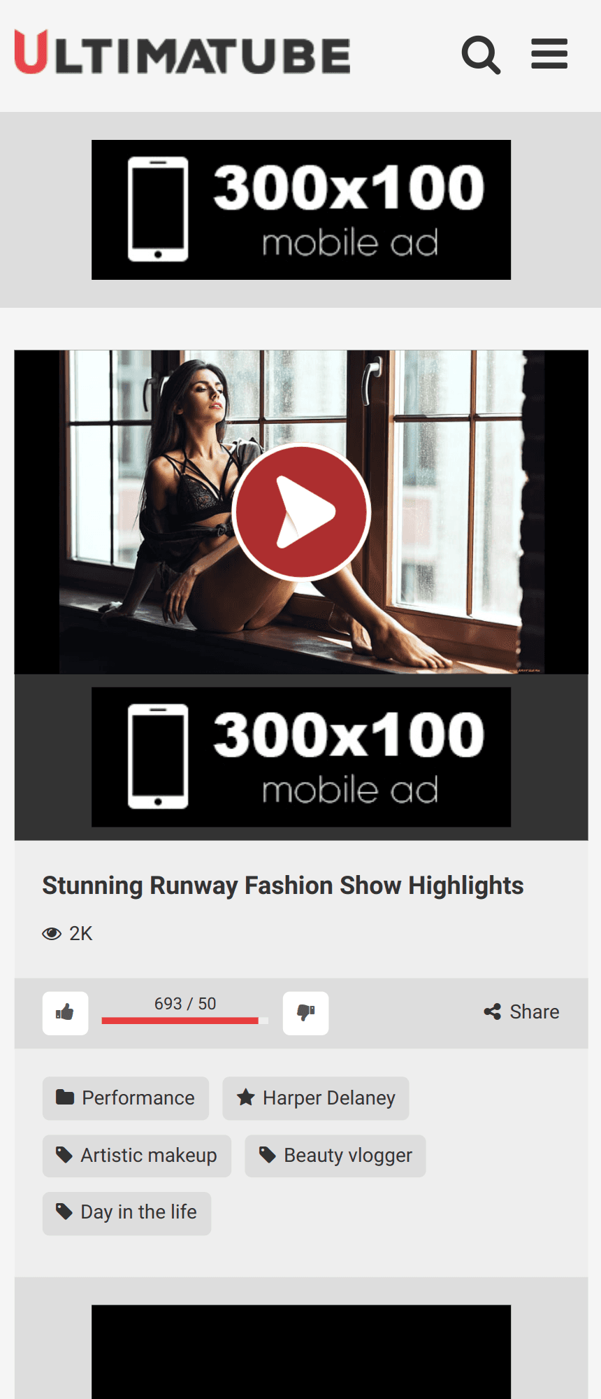 Ultimatube mobile view