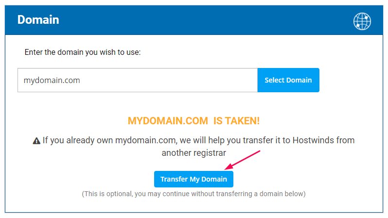 Transfer your domain name