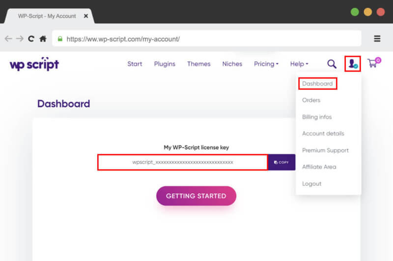 Get your WP-Script license key